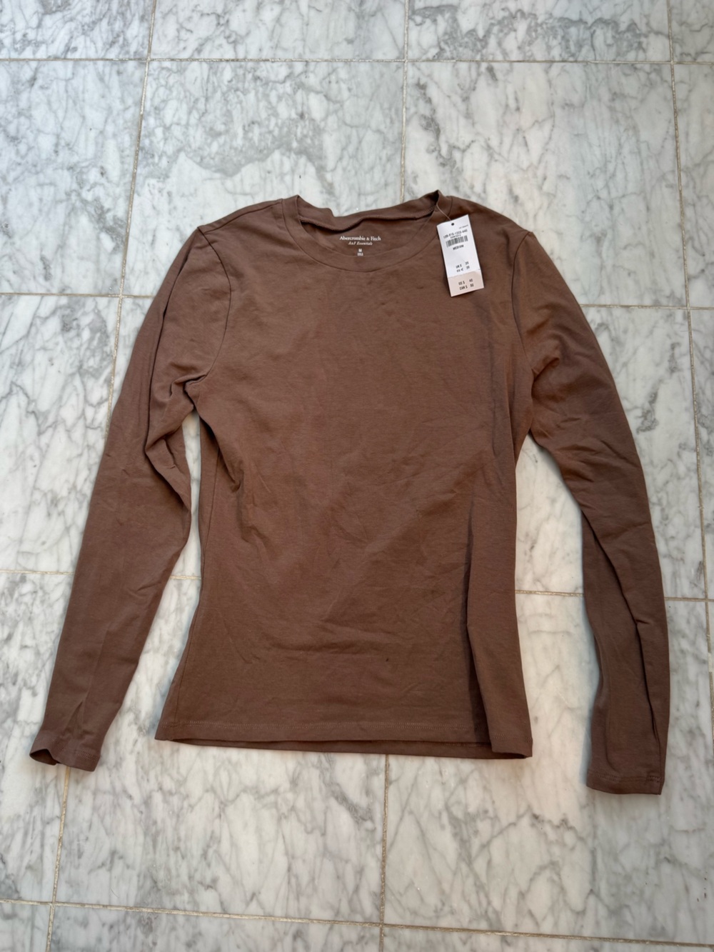 Abercrombie & Fitch Women's Long Sleeve Crewneck Top - Brown